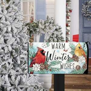 Warm Winter Wishes Cardinal Mailbox Cover